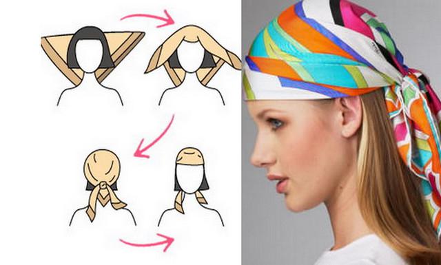 Как красиво и оригинально повязать шарф или палантин на голову | 19