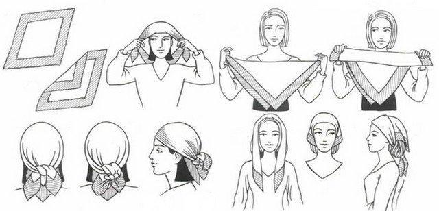 Как красиво и оригинально повязать шарф или палантин на голову | 20