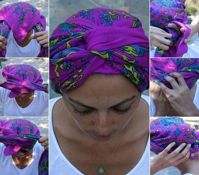 Как красиво и оригинально повязать шарф или палантин на голову | 29