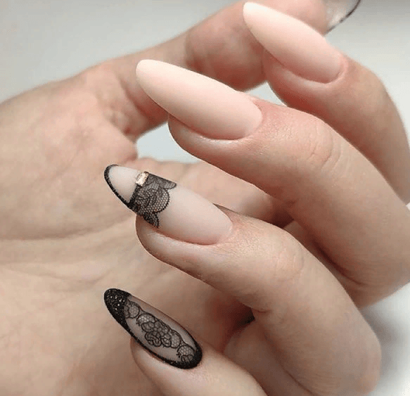 38 идей матового маникюра на миндалевидные ногти | 37